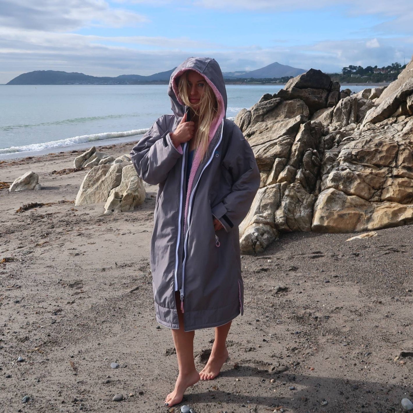 Grey and pink Dry Robe